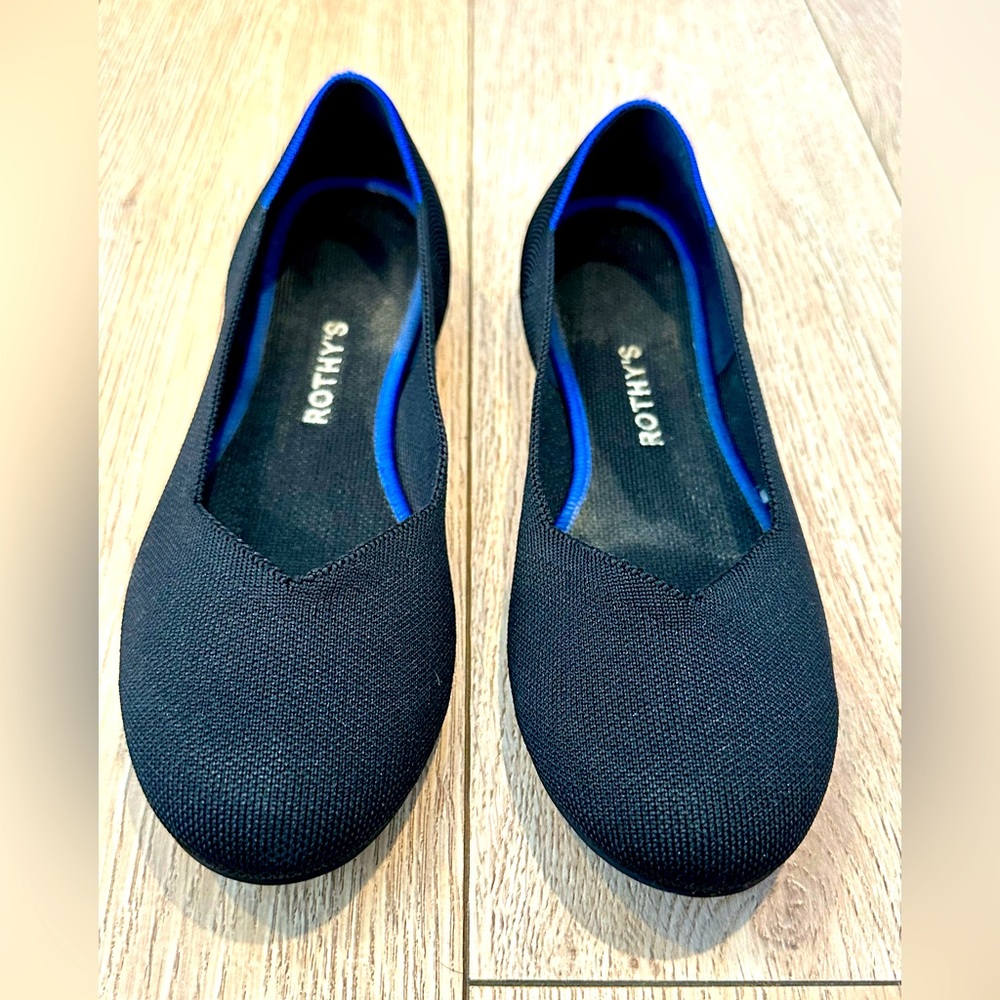 Rothy’s “The Flat” Round Toe Black Size 10.5